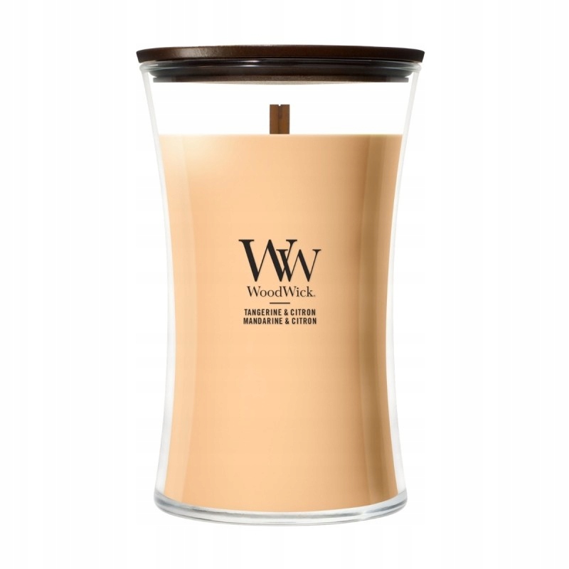 WoodWick Tangerine & Citron velká vonná svíčka s dřevěným knotem 610 g
