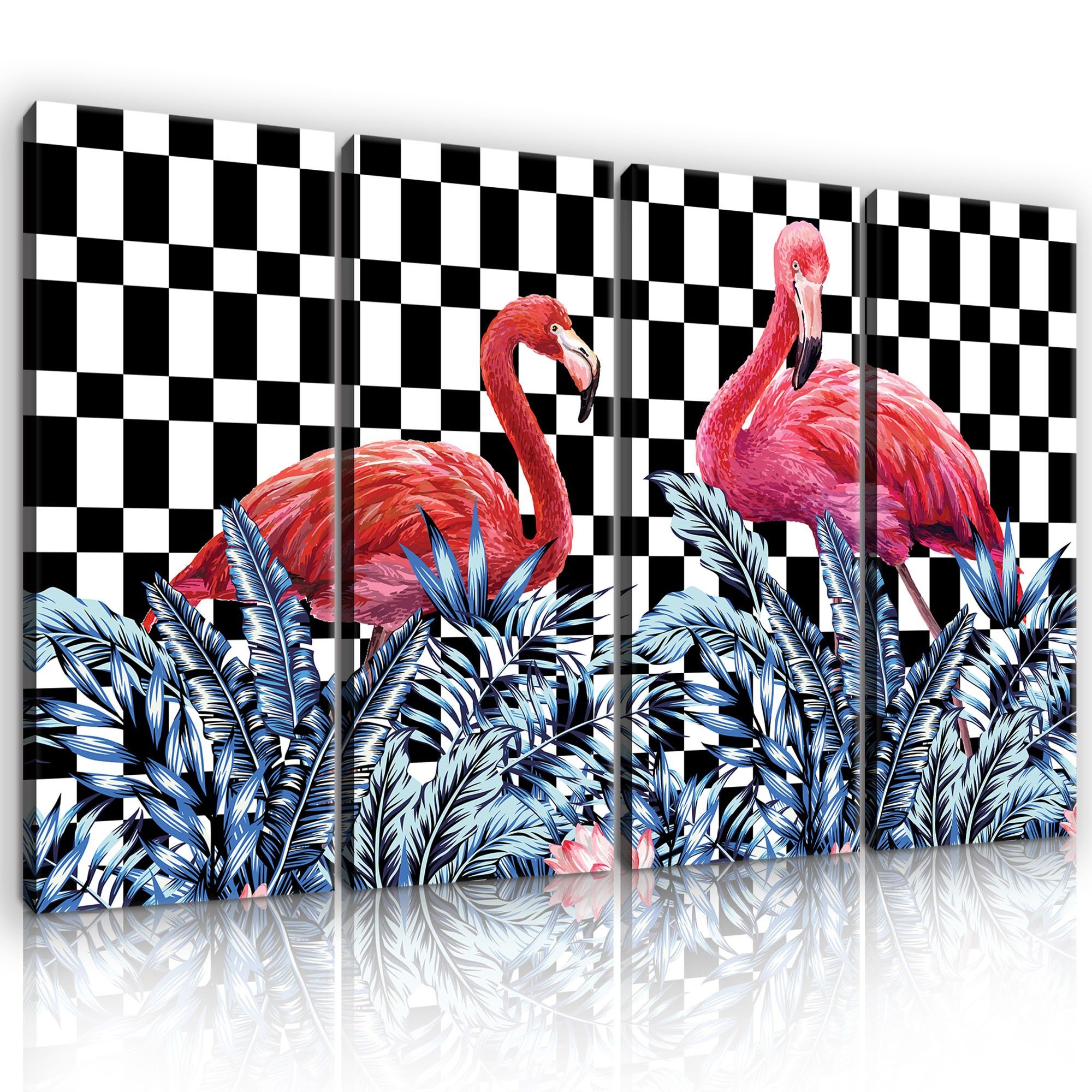 Obraz 120x80 Flamingi trópy exotika listy džungľa ružová moderná