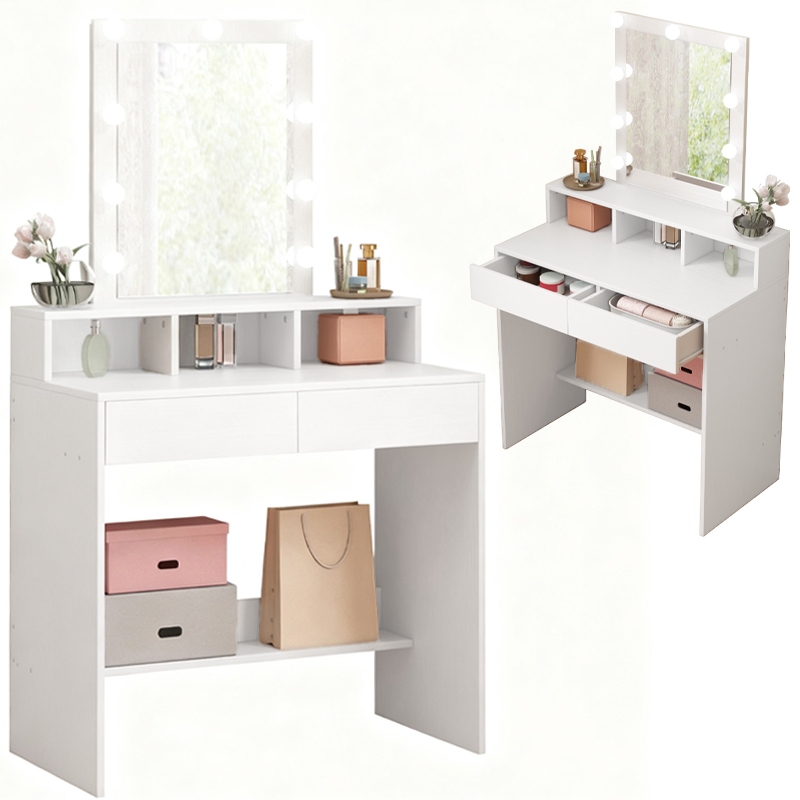 Kozmetická Toaletka Na Make-up S Led Zrkadlom Moderná Loft 80 CM