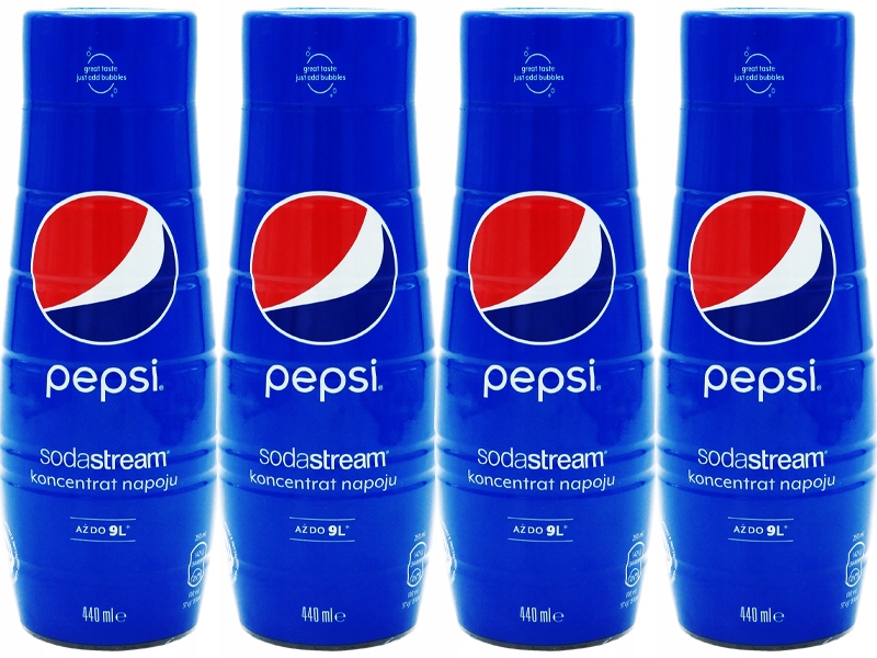 4x SYROP SODASTREAM KONCENTRAT PEPSI COLA DO SATURATORA 9L NAPOJU z 440ml Marka SodaStream