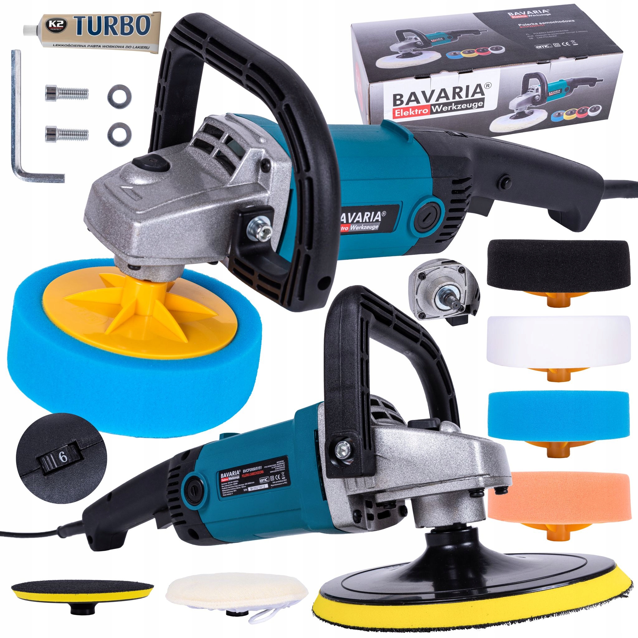 POLERKA SAMOCHODOWA SZLIFIERKA +ZESTAW GĄBKA PASTA