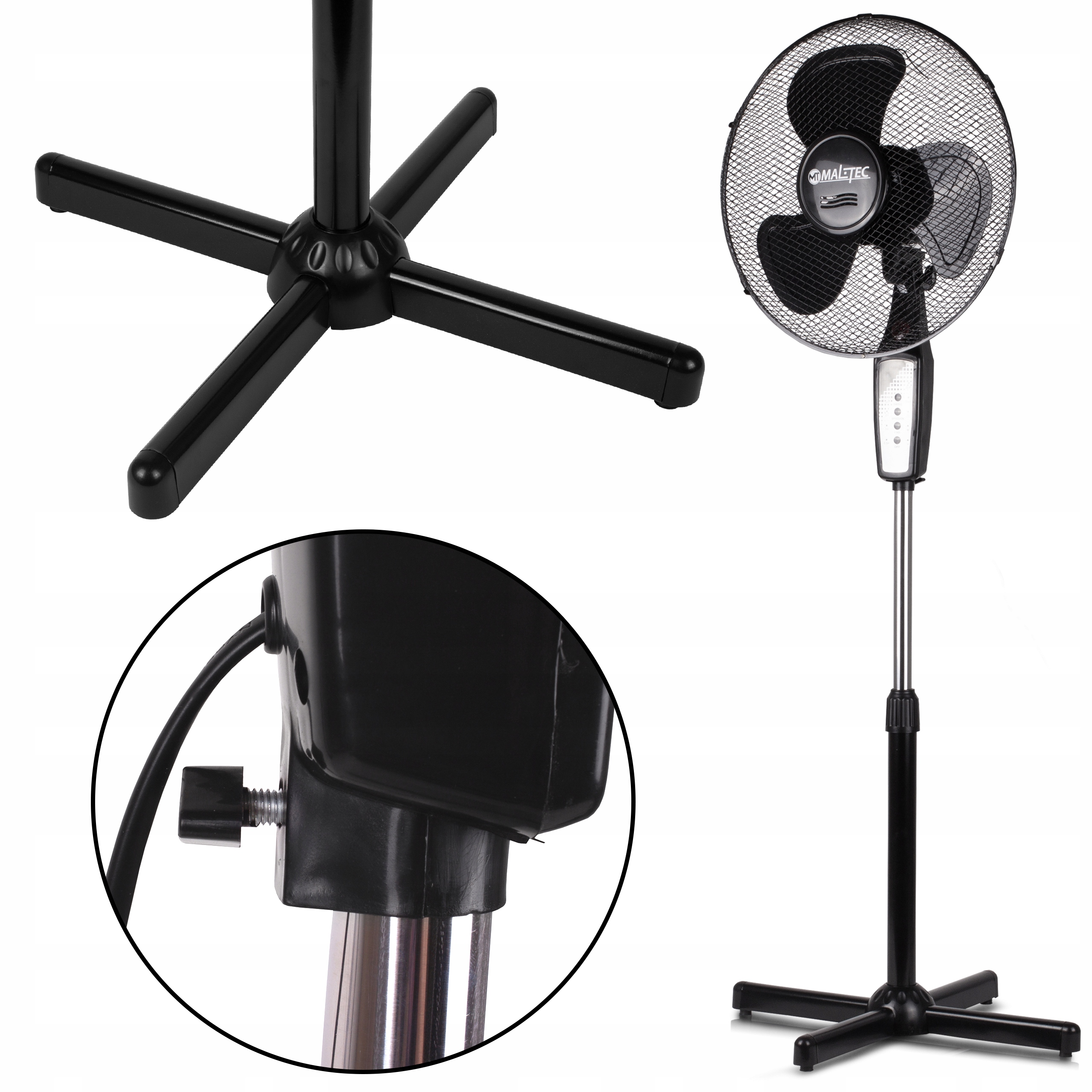 WENTYLATOR STOJĄCY PODŁOGOWY MOCNY DOMOWY OSCYLACJA TIMER PILOT Sterowanie zdalne