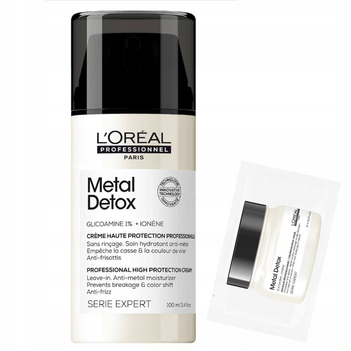 L'Oreal Pro Metal Detox krem do włosów wygładzający termoochronny 100ml