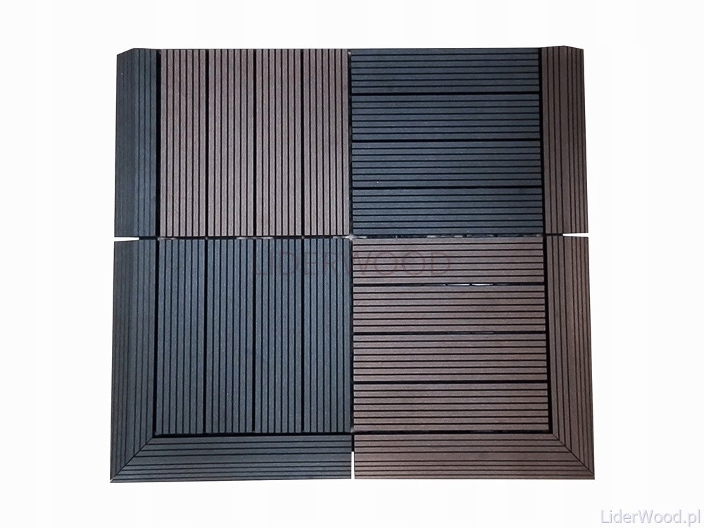 Podest tarasowy boczny kompozyt 30 x 7,5 cm ciemny brąz standard | podłoga Długość 0.3 m