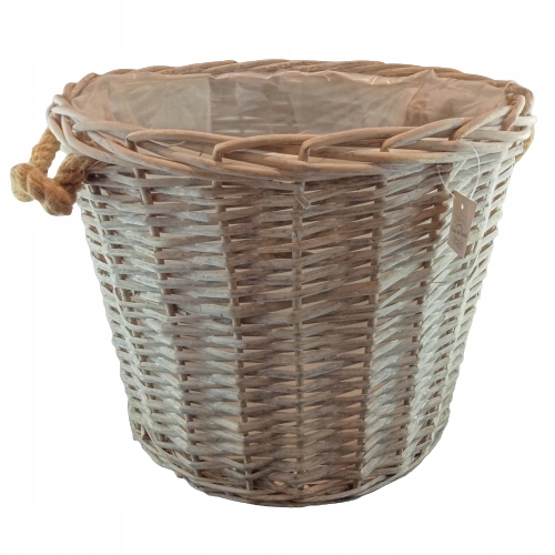 

Ratanowy Kosz Beżowy Z Uszami Osłonka 42×36×42 CM
