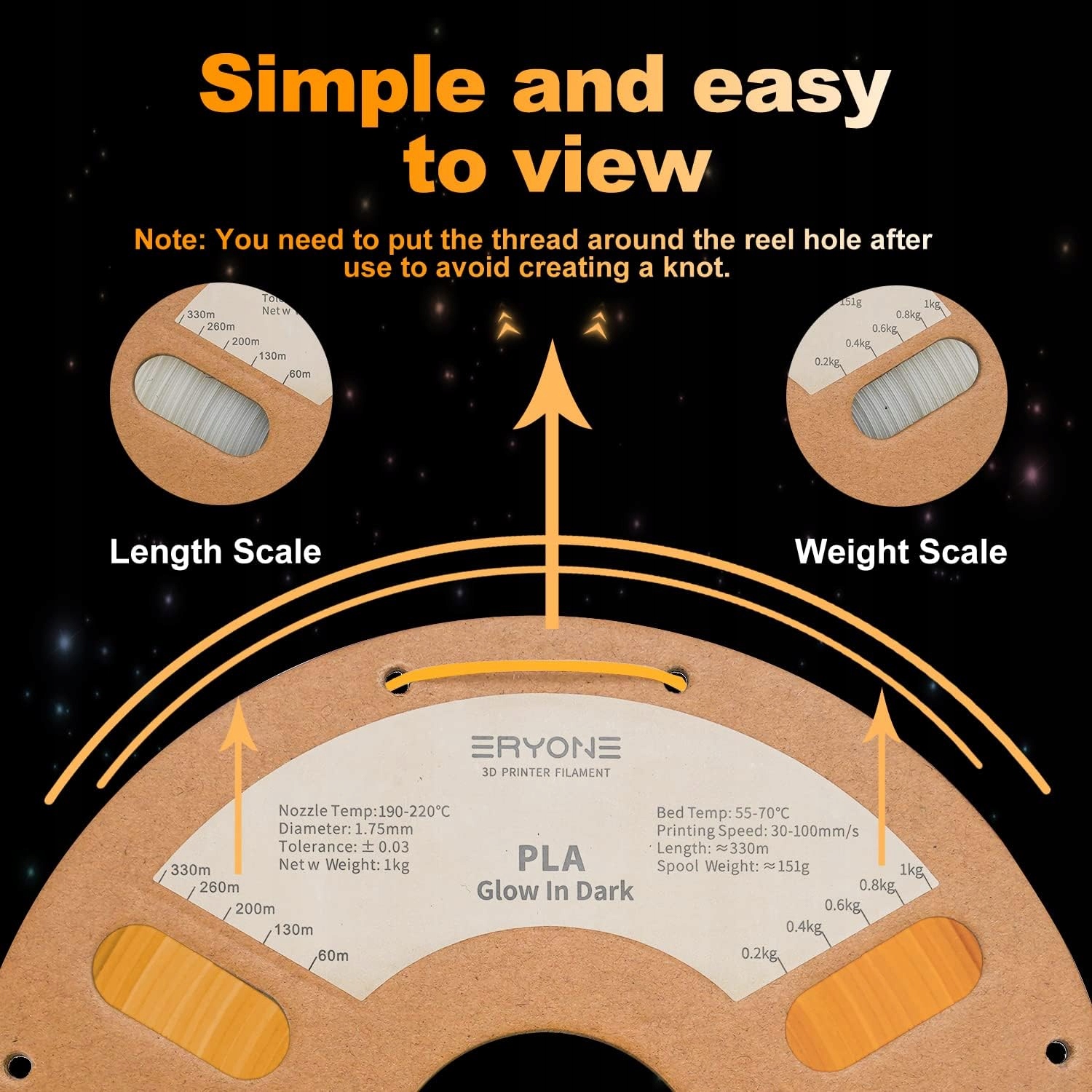 Glow in the Dark Filament Do Druku 3D 1,75 mm Szpula 1Kg Żółty Kod producenta ENISINA