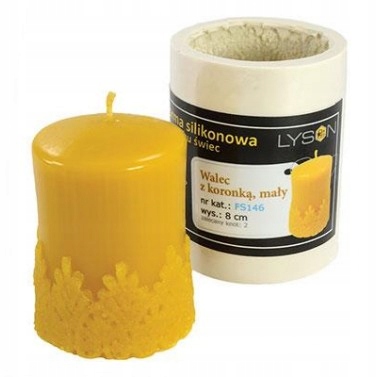 Forma silikonowa do świec- Walec z koronką mały
