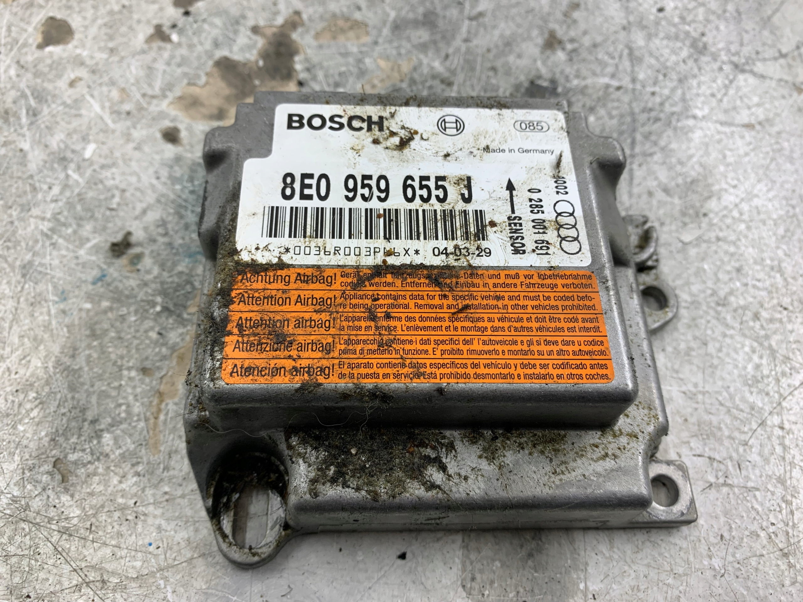 AUDI A4 B6 modulo SENSOR airbag airbag 8E0959655B