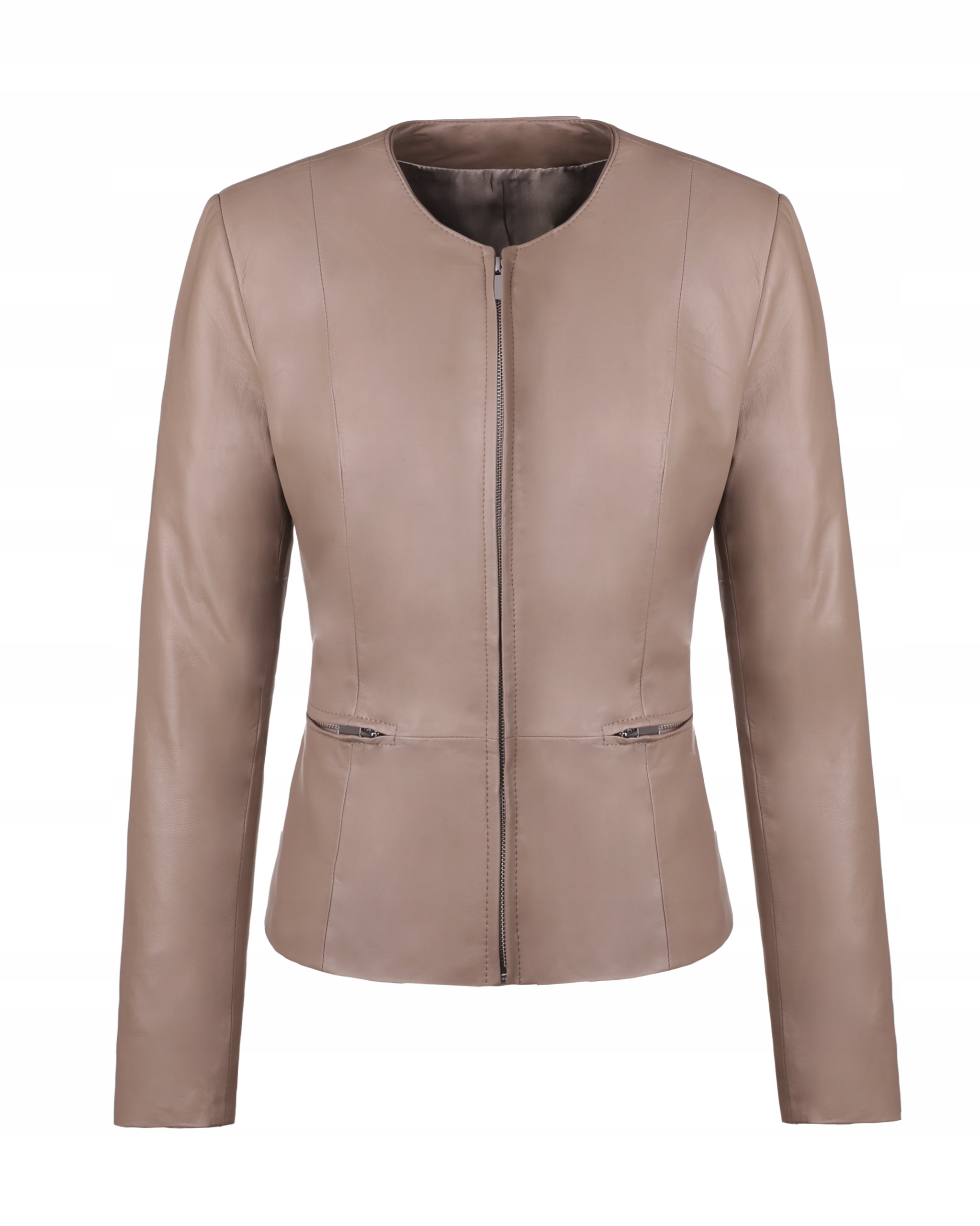 Béžová Elegantní Kožená Dámská Bunda Tola XXL/44