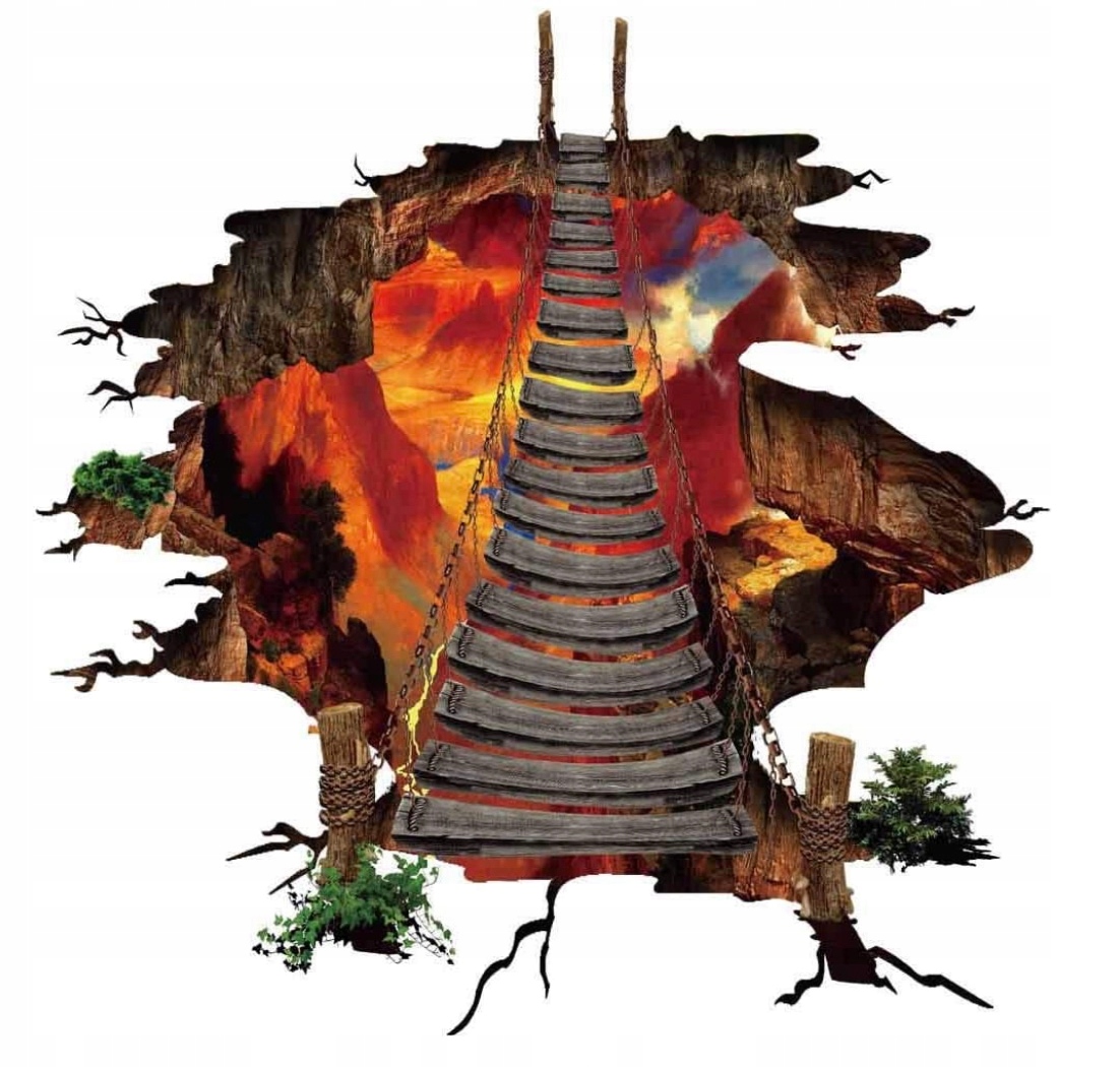 

Tapeta na podłogę ścianę 3D most nad krater wulkan