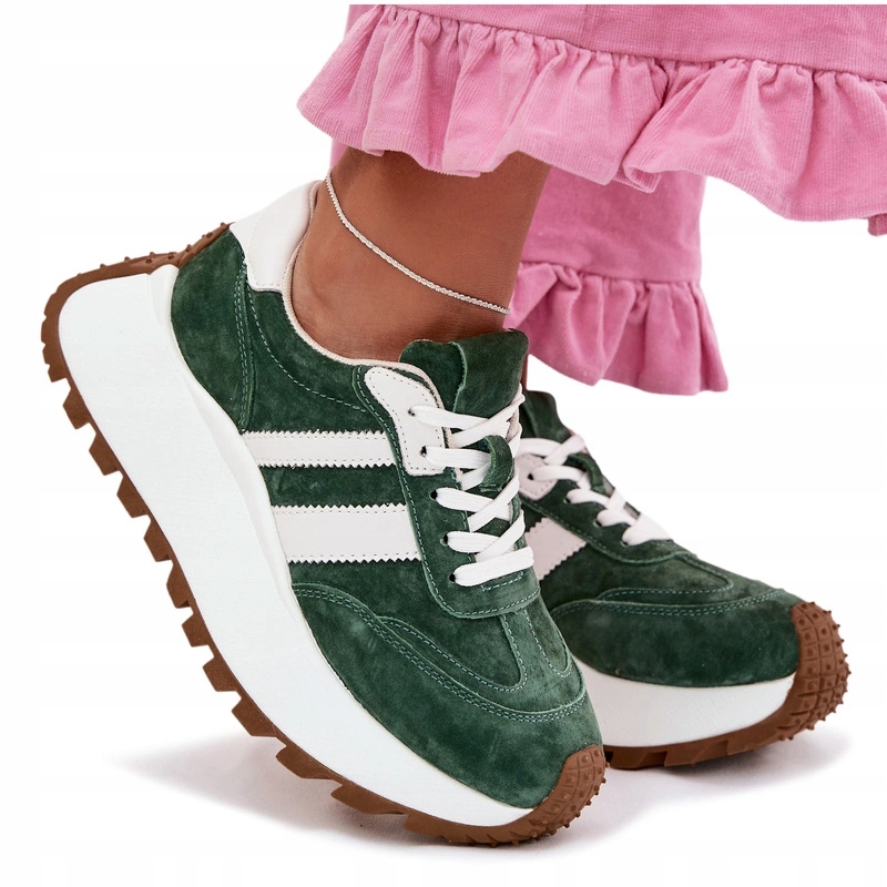 Dámské Semišové Tenisky Masivní Platforma D&a GR61-5986 Béžové 36