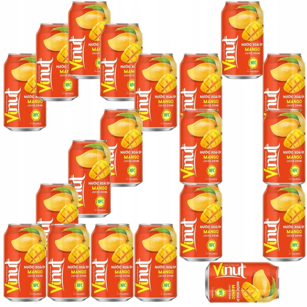 20x Napój z Owoców Sok Smak Mango Wietnamski Mango Juice Drink 330ml Vinut