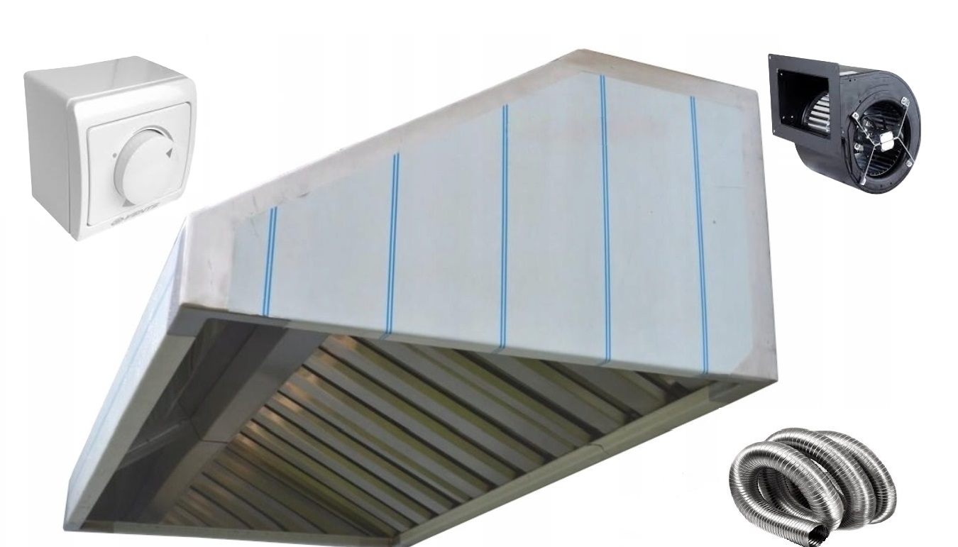 Nowy Okap Gastronomiczny 300*70*40 Filtry GIGATurbina Rura Regulator