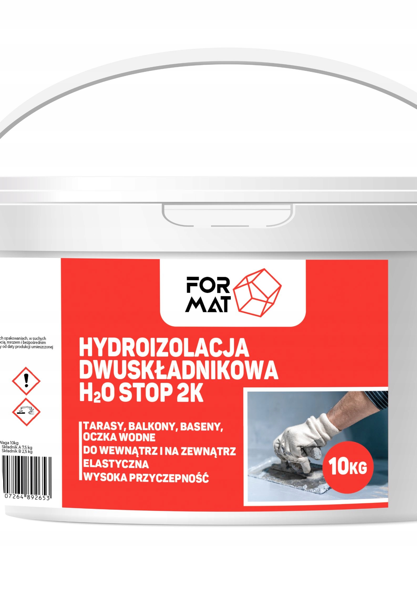 Hydroizolacja 2K szlam membrana Do Piwnic Tarasów Ochrona Przed Wodą 10KG