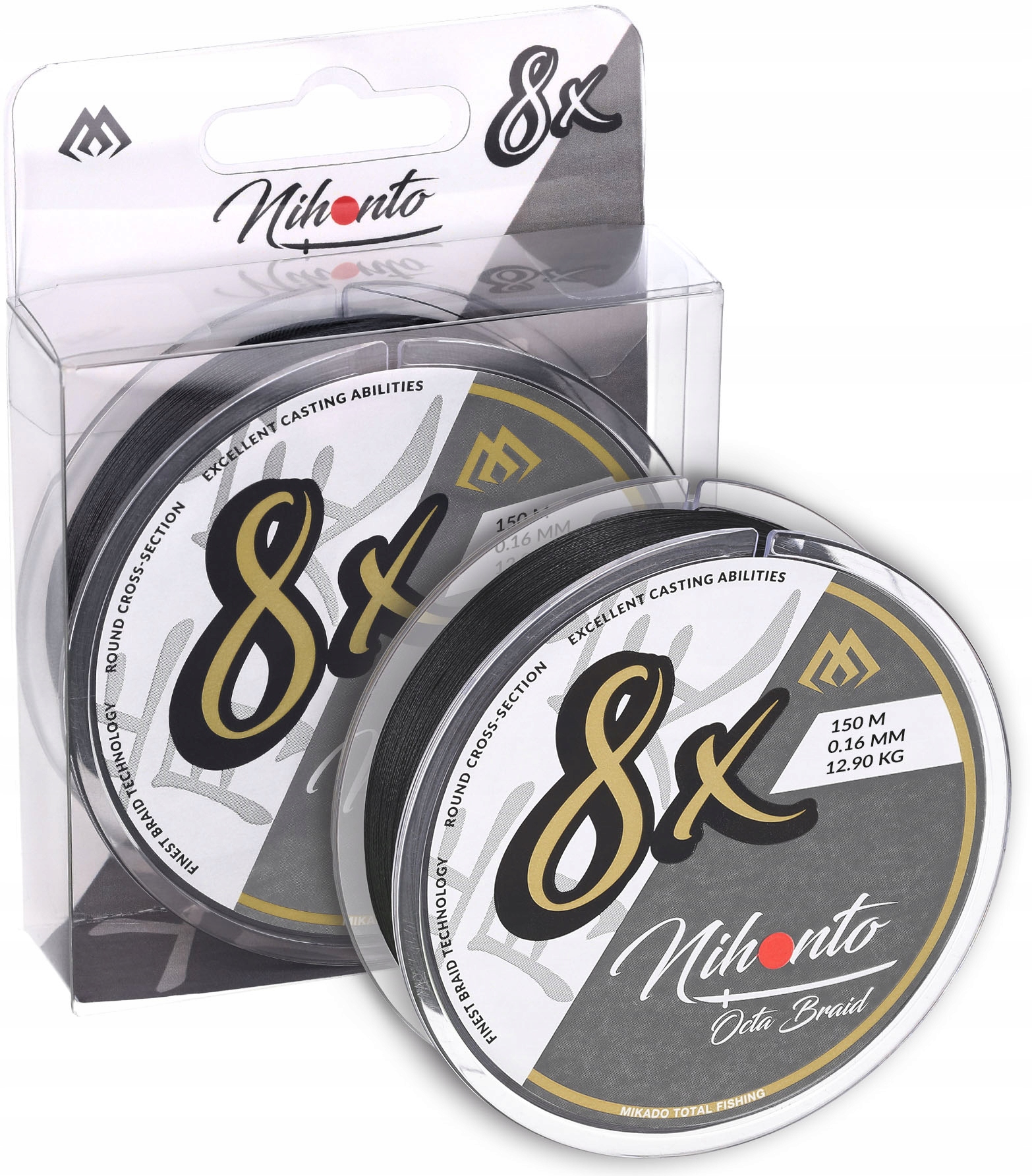 Plecionka Mikado Nihonto Octa 0,10mm/150m czarna ośmiosplotowa