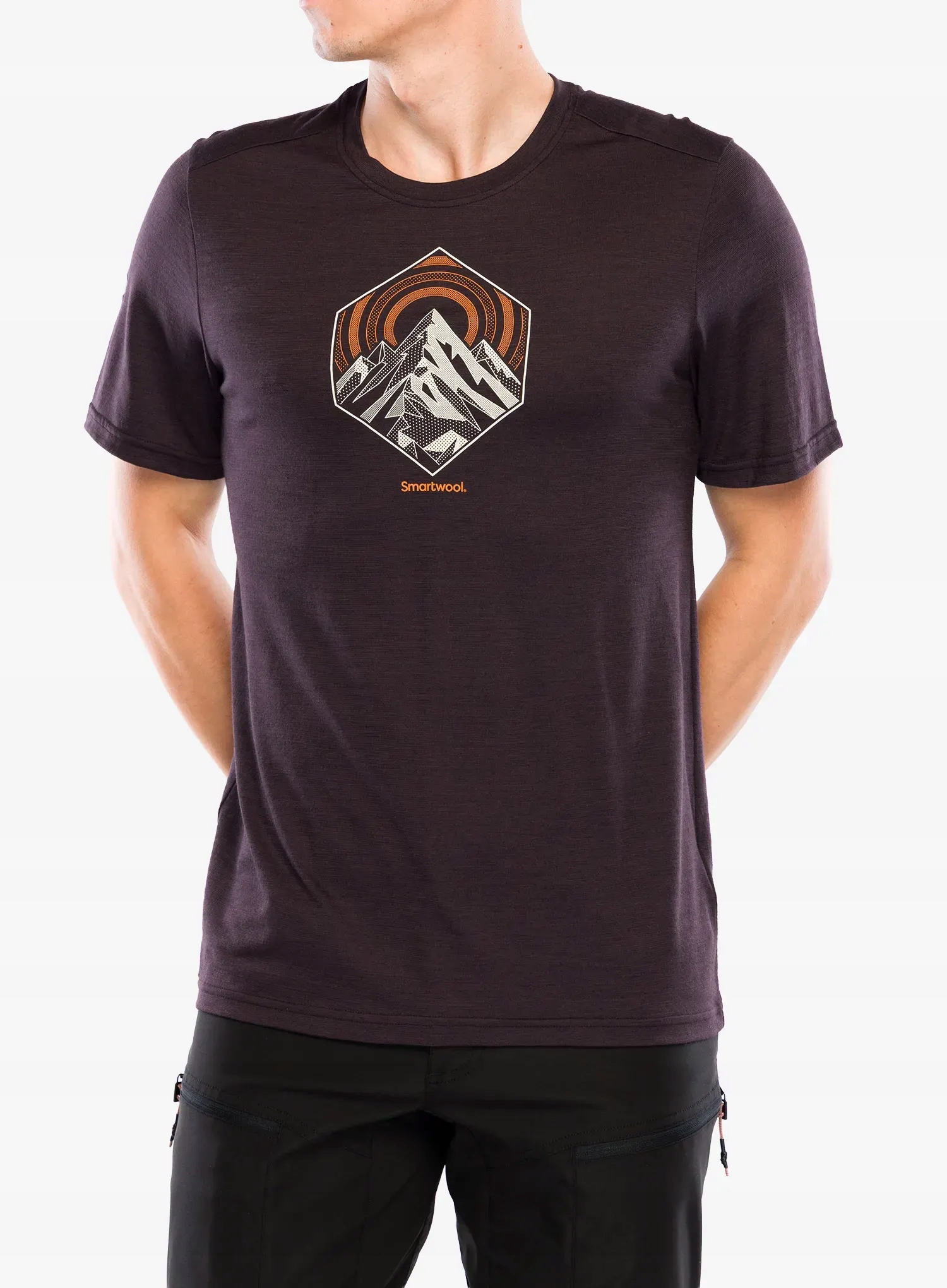 Tričko s potiskem Smartwool Peak Energy Active Ss Graphic Tee mink M