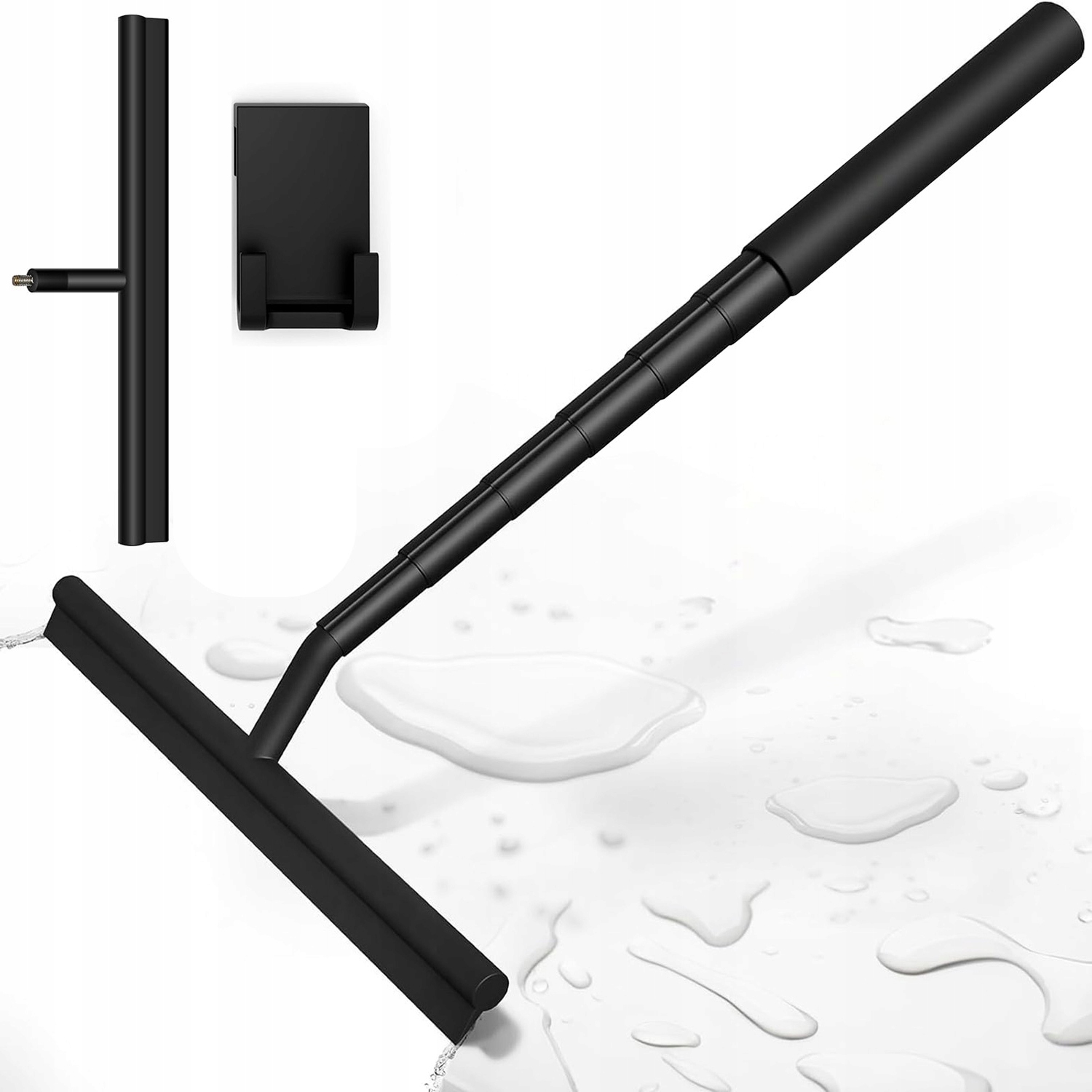 Levně Stěrka Na Vodu Na Skla Zrcadel Sprchového Koutu Černá