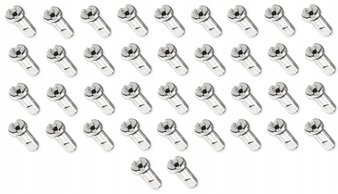 Cyklistické Nyple Stříbrné Sada 14mm 13G Standard Klíč 3.3mm 38kusů Mach1