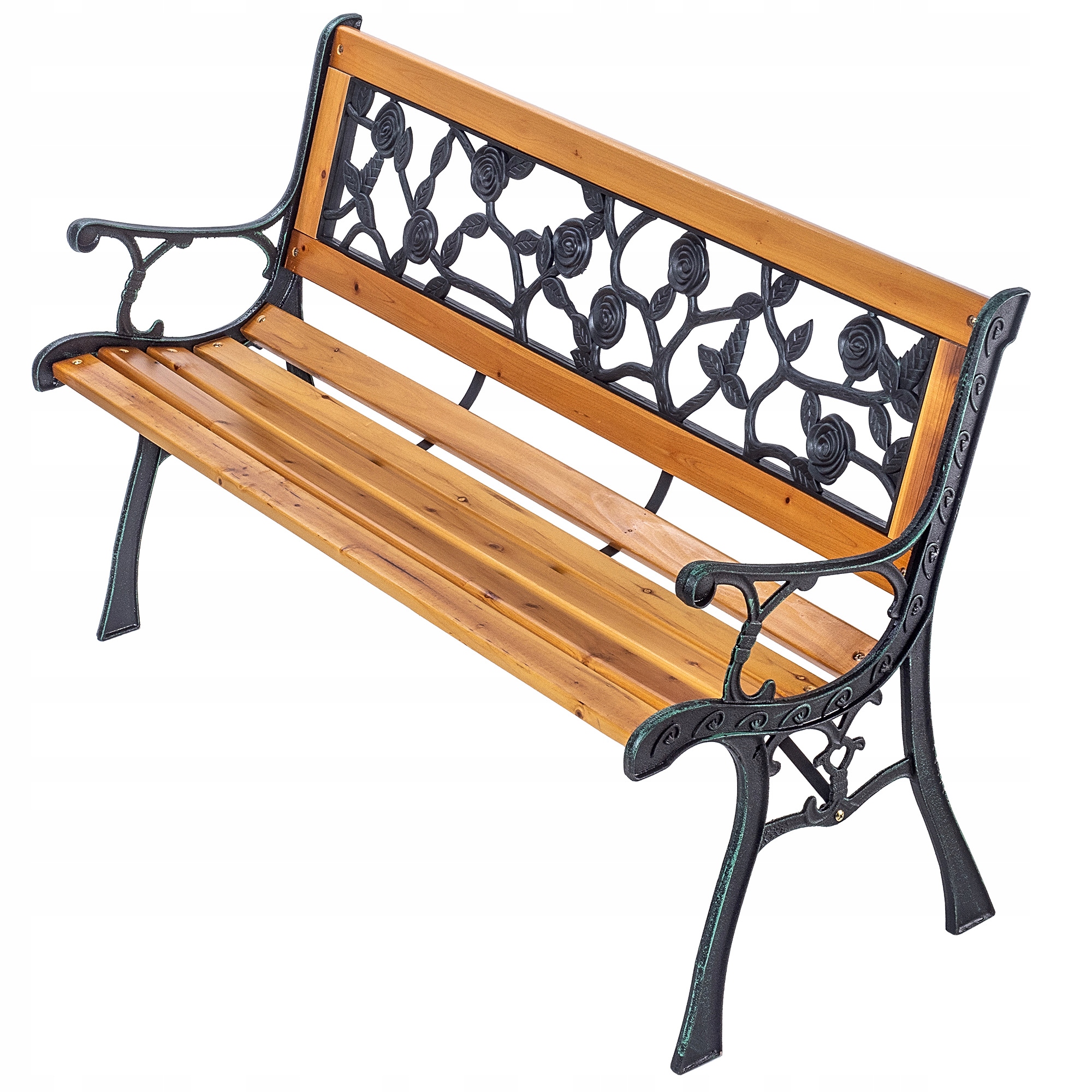 Drevená Záhradná Lavička Parková Lavička S Operadlom Liatinová 127 cm Terasa