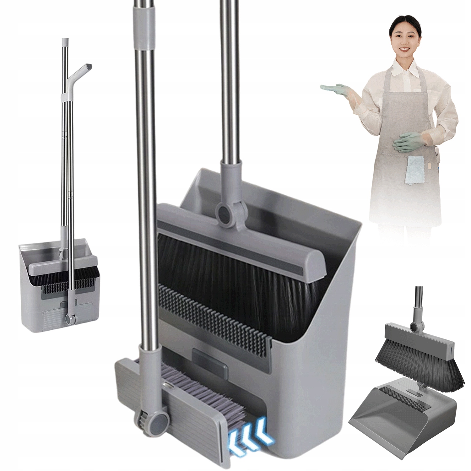 Profesionální Sada Metly A Lopatky Na Úklid S Ohybem 90°