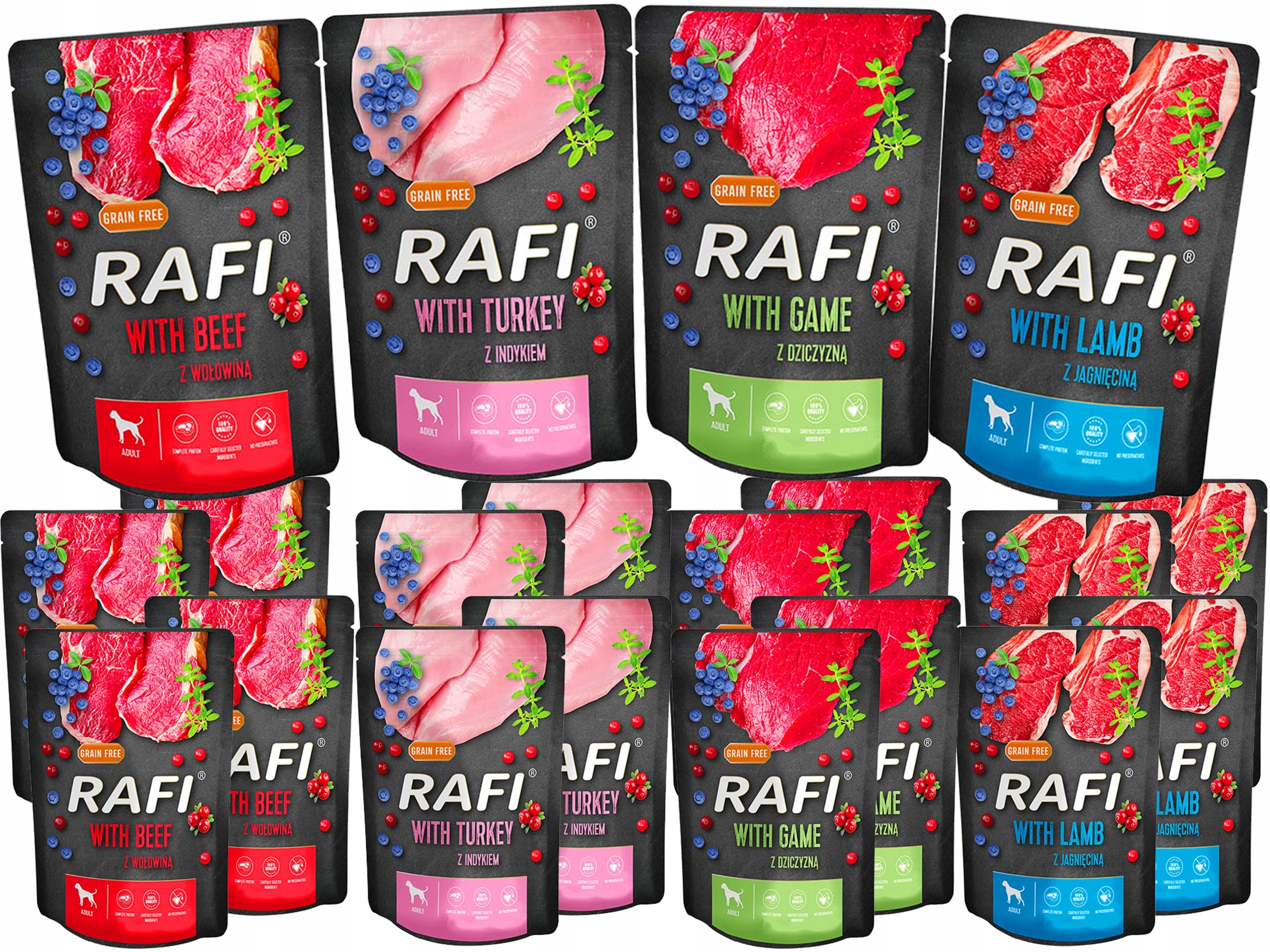 Levně Rafi sáčky Vlhké krmivo mix chutí 20x300 g