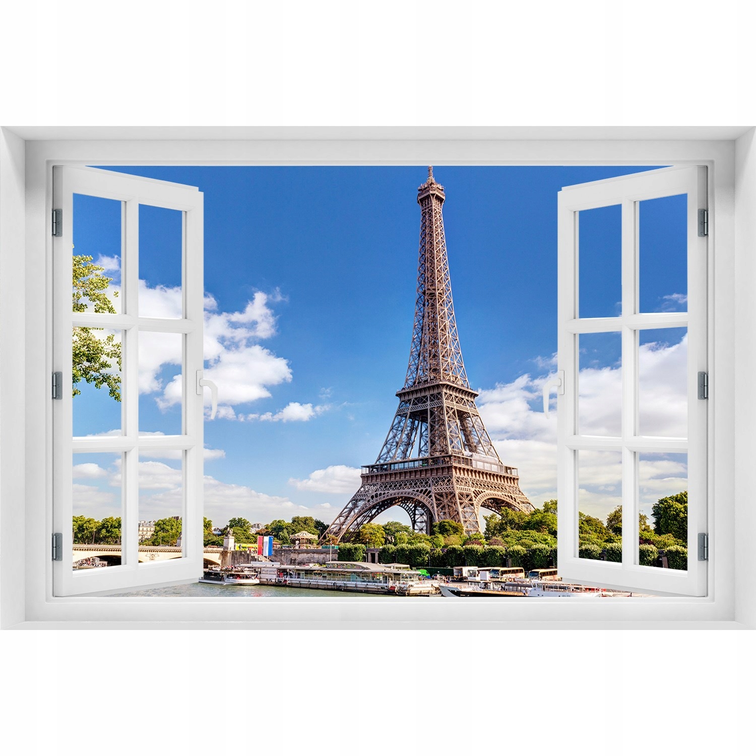 

Naklejka na ścianę 3D Okno Wieża Eiffla Paryż