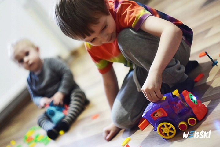 ZABAWKA DLA DZIECI CIUCHCIA NA BATERIE Z KLOCKAMI Marka Webski