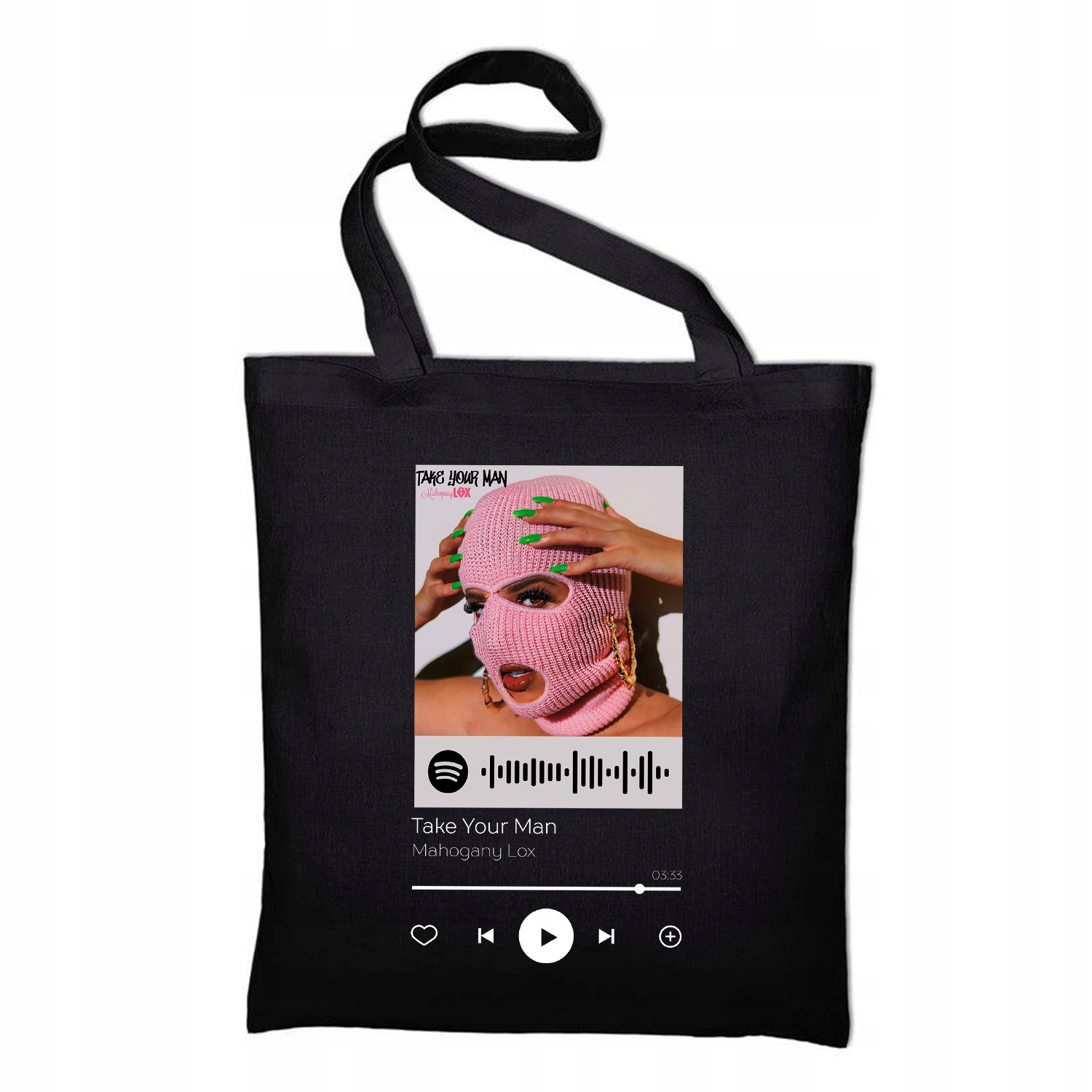

Torba Ekologiczna Czarna Take Your Man Spotify 02