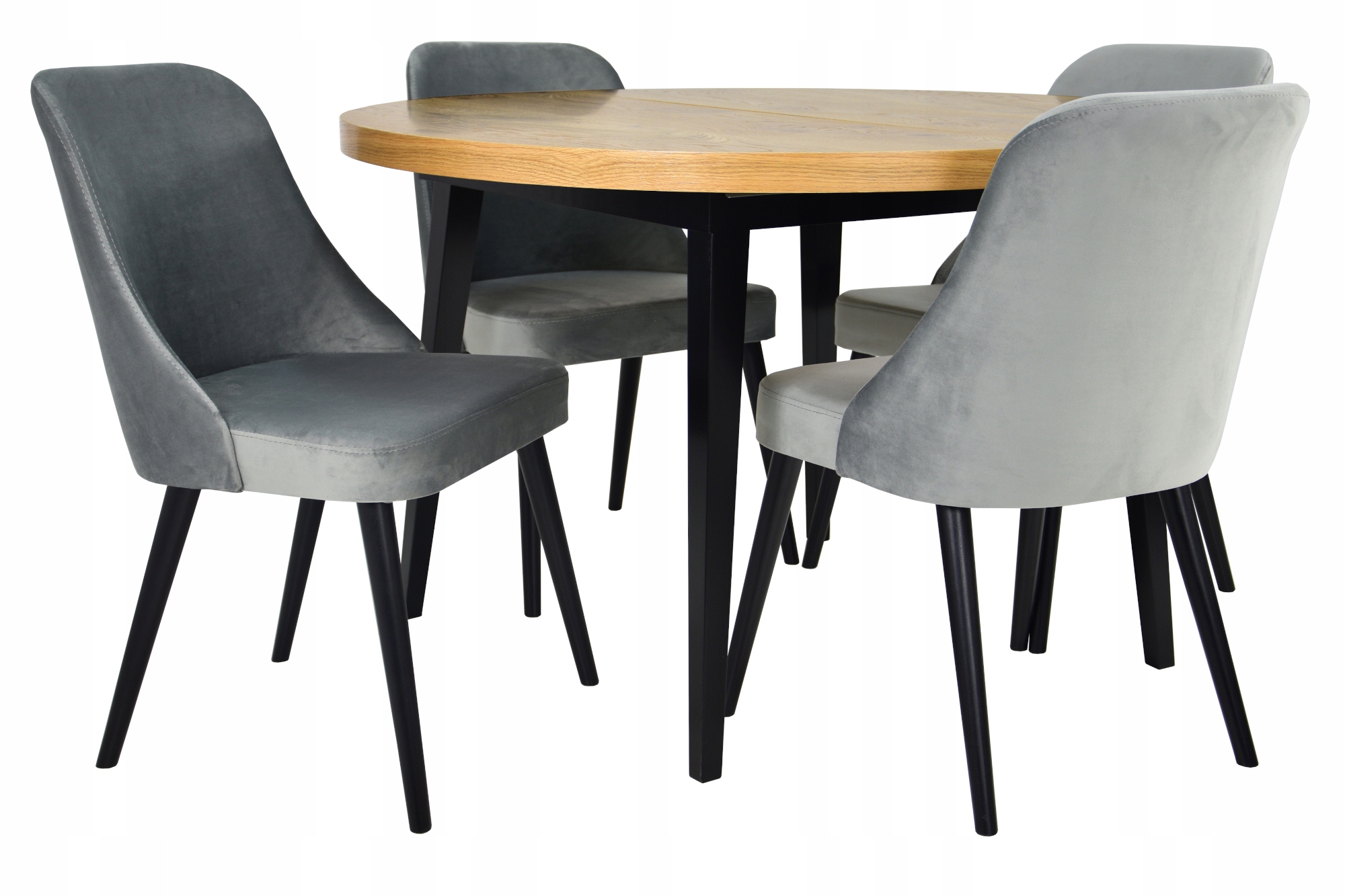 4 krzesła INNE TKANINY + stół okrągły NOWOCZESNY