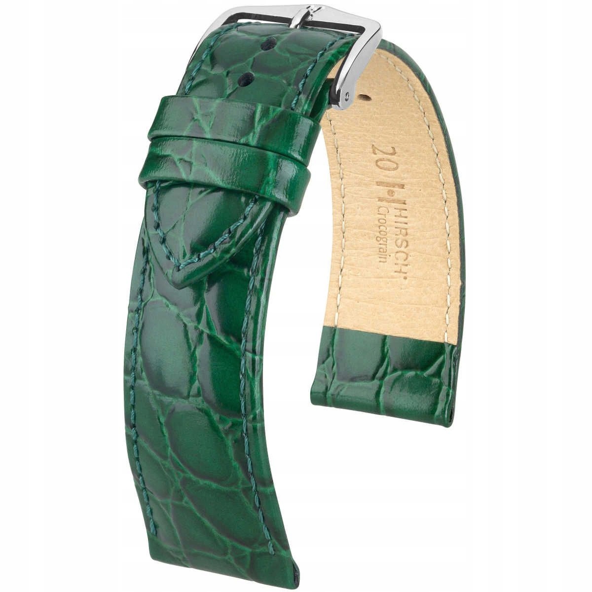 Zelený kožený opasek 18 mm Hirsch Crocograin