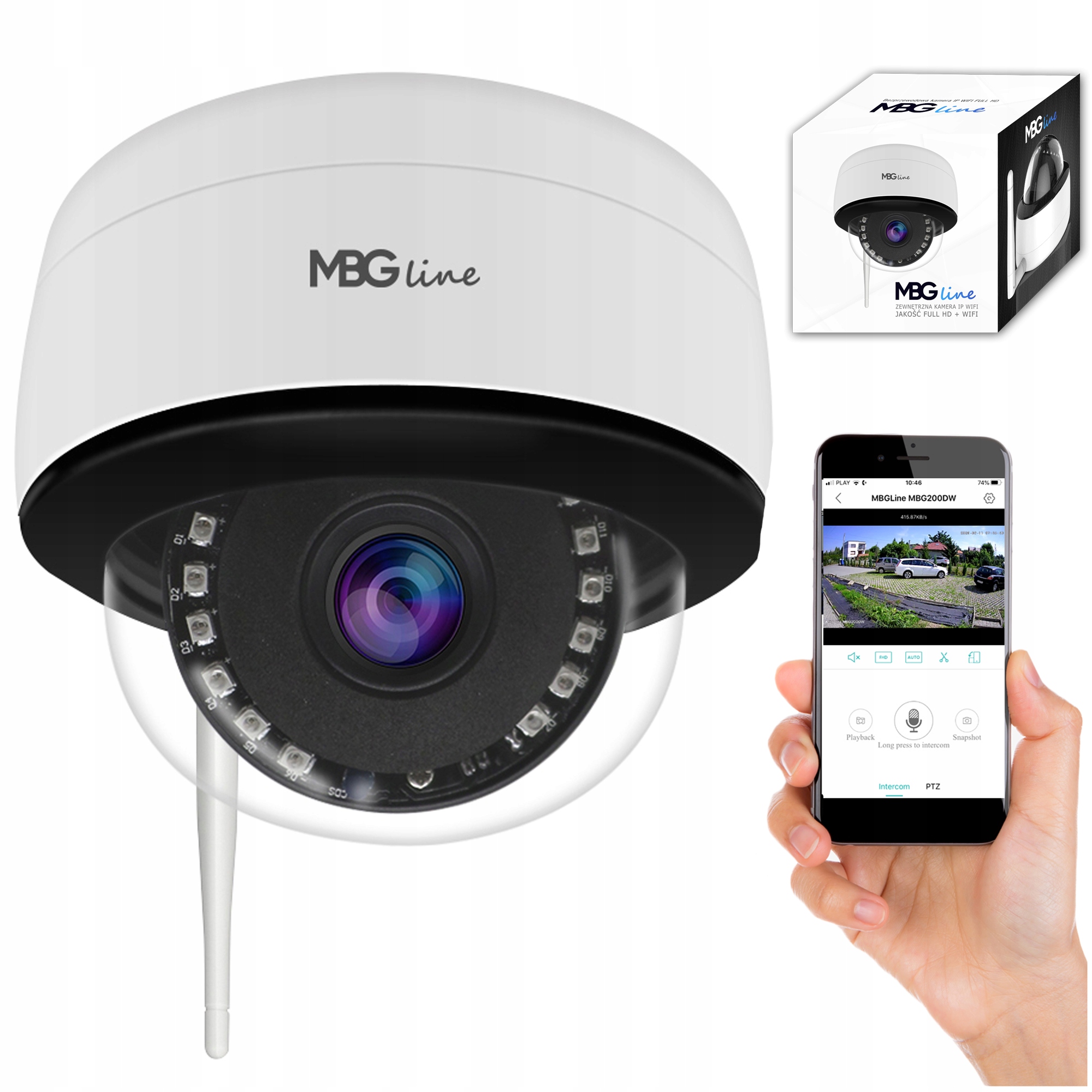 

Zewnętrzna kamera Ip H265 Uhd 5MPIX Kopułka Wifi