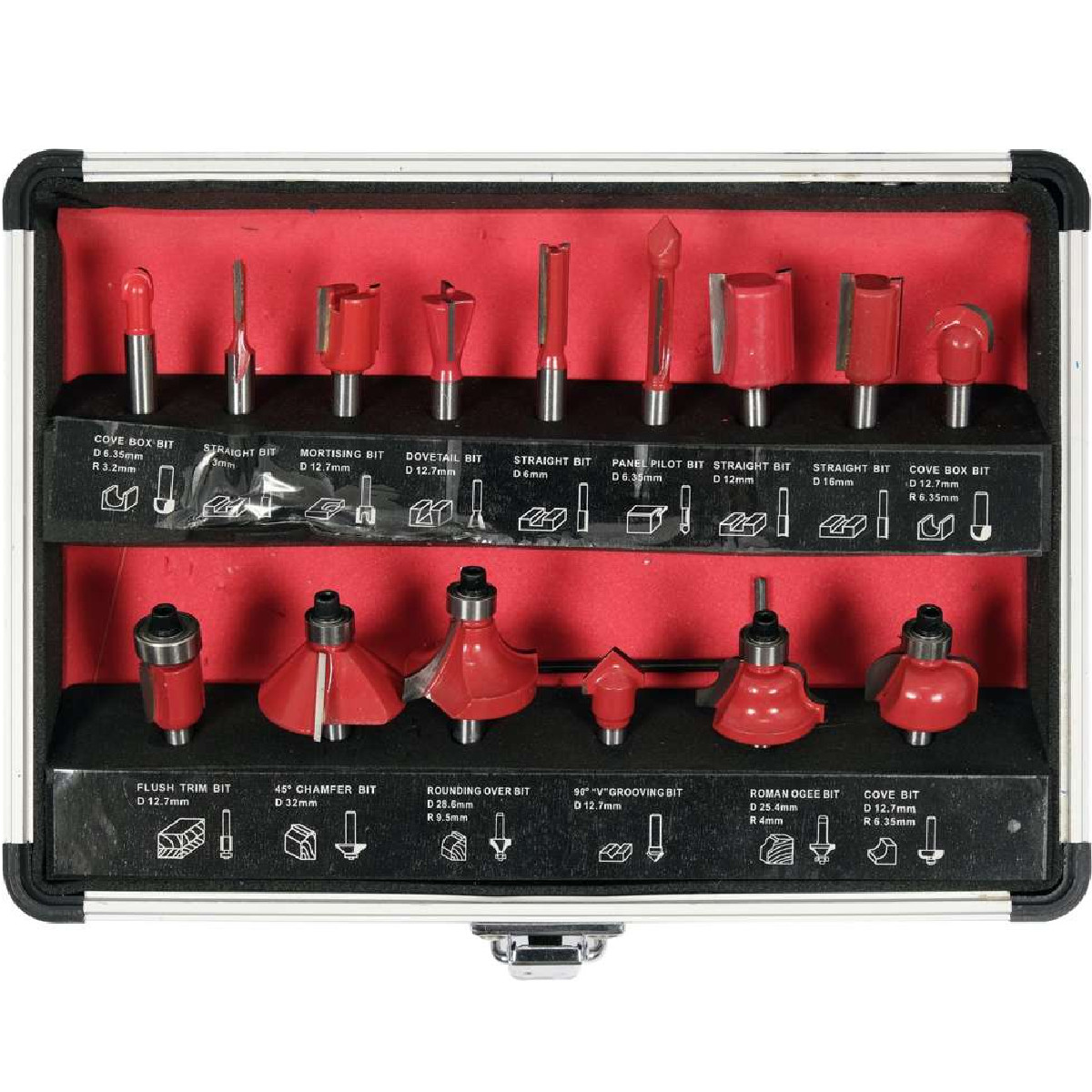 Frézy Na Dřevo Stopka Fi 6MM Sada 15 Ks Yato YT-68007