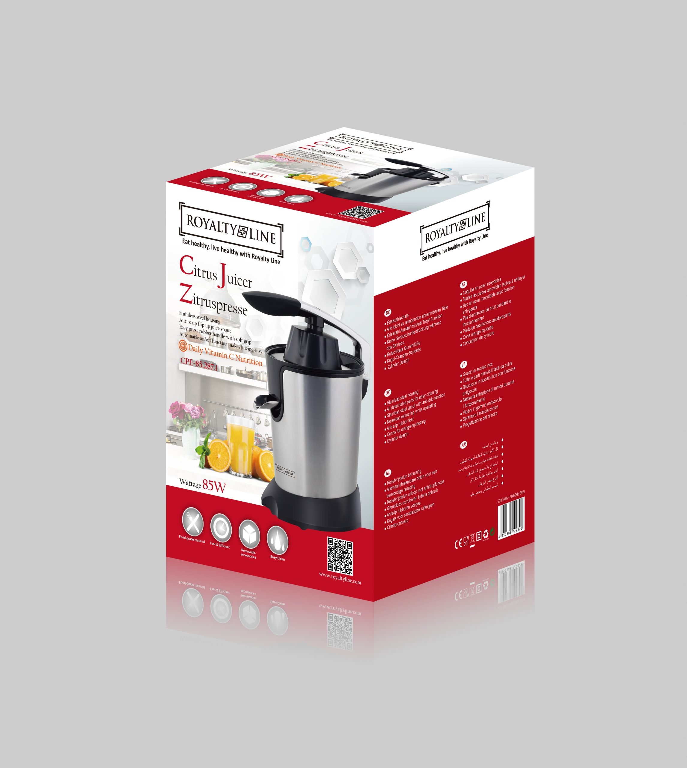 WYCISKARKA DO CYTRUSÓW ROYALITY LINE ELEKTRYCZNA Model CPE 85