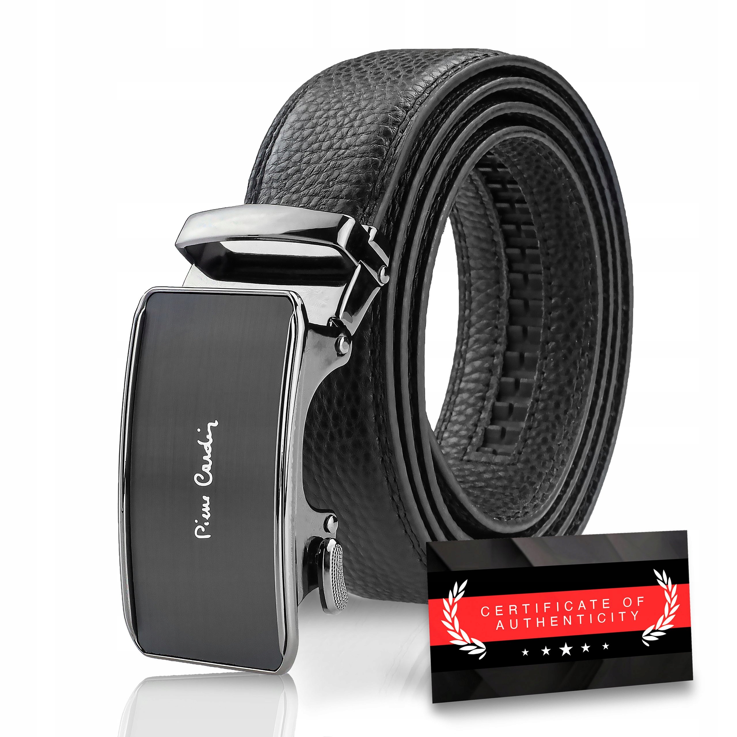 Kožený Opasek Pánský Automatický Pierre Cardin Černý 120 Certifikát