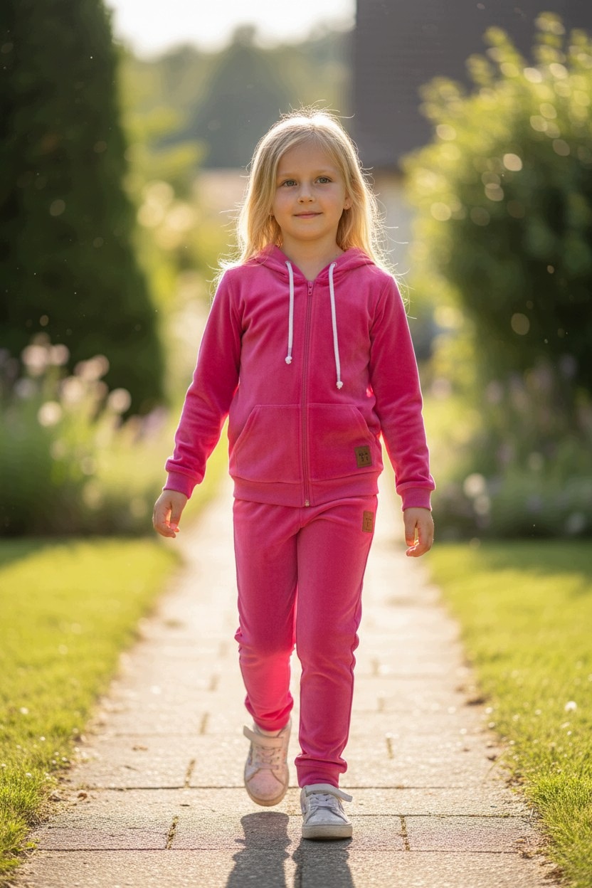 dres welurowy 146 welur-fuksja