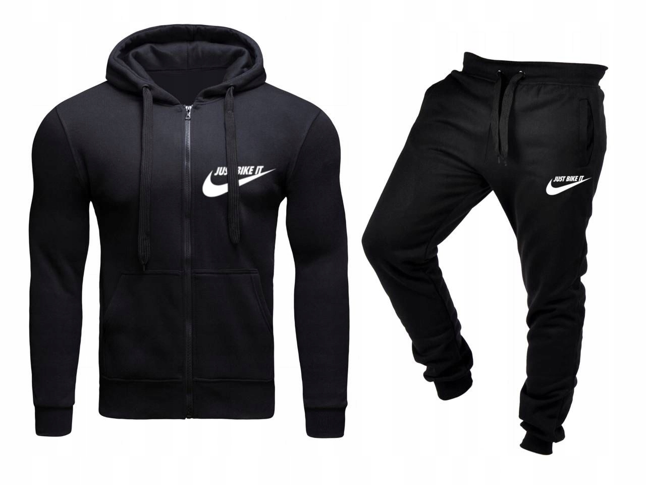 Tepláková Souprava Teplákovka Just Bike It Pánská Rozepínací Černá XXL