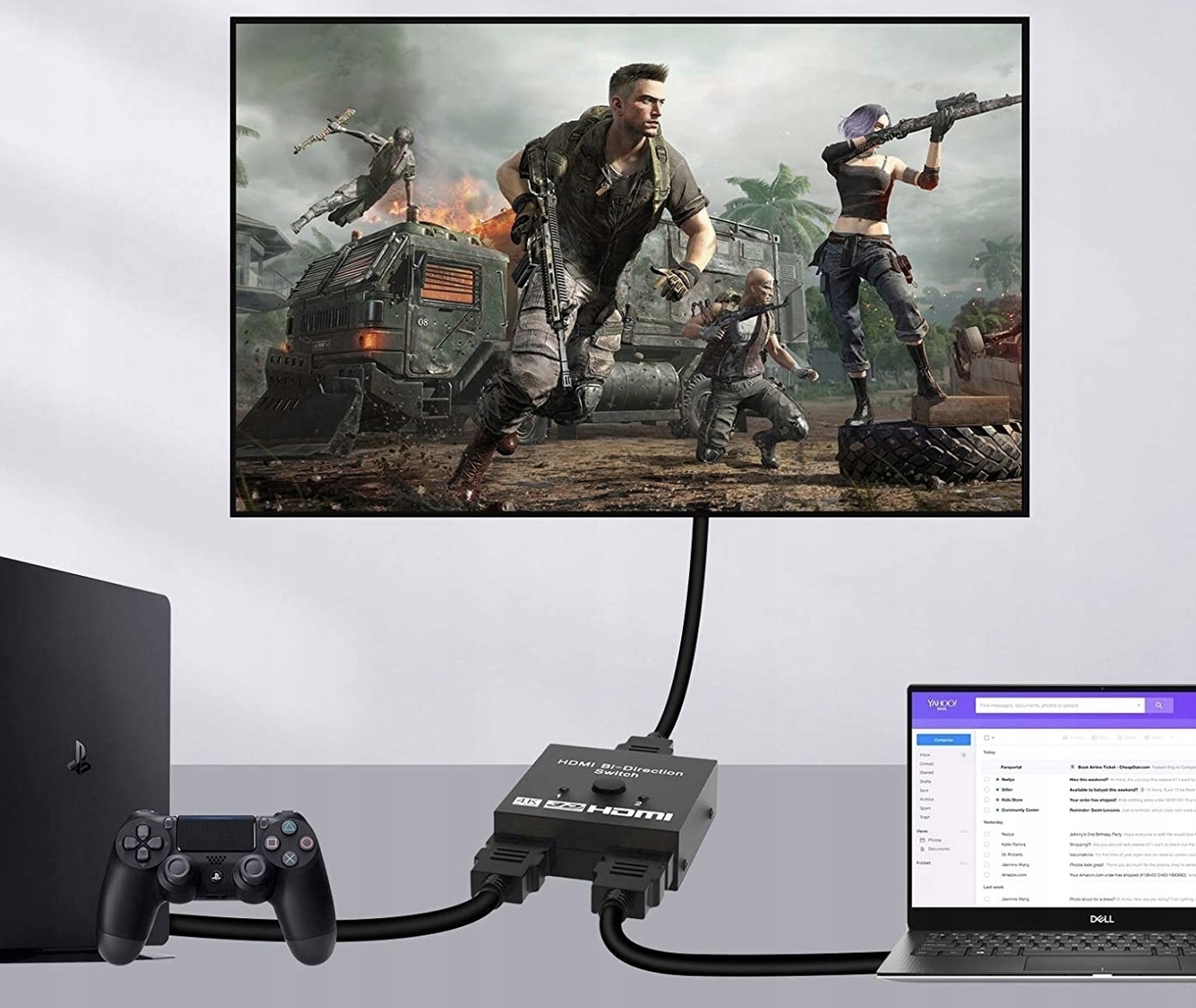 SWITCH HDMI 2.0 2X1 SPLITTER 1X2 ROZDZIELACZ 4K/60 Długość kabla 0 m