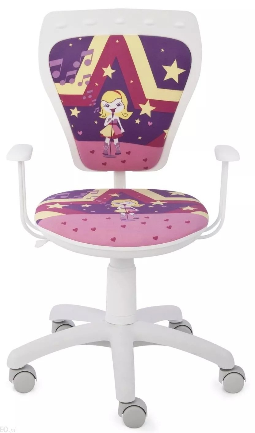 Fotel obrotowy dla dziecka do biurka Ministyle white SUPERSTAR piosenkarka