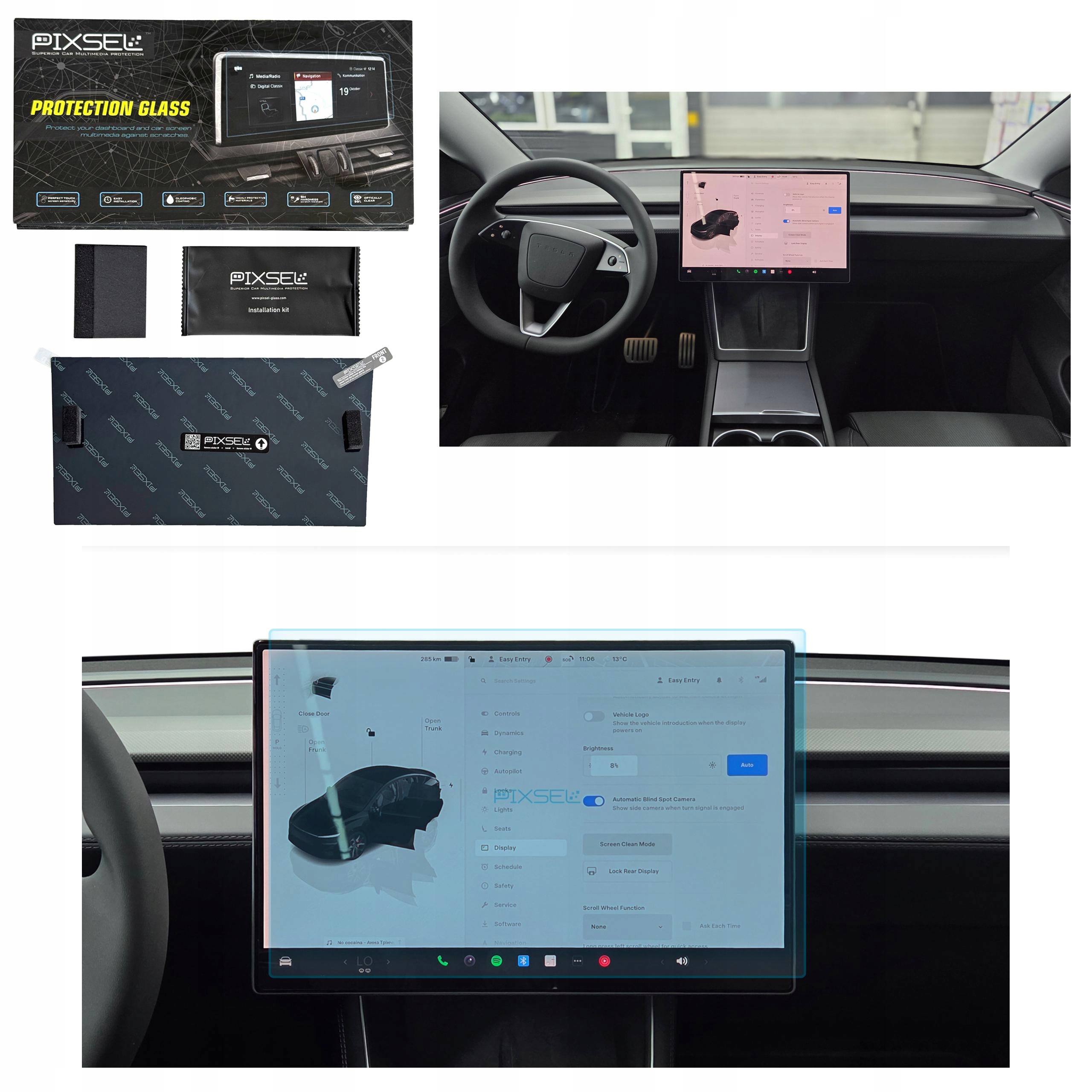 Antyodciskowe Matowe Szkło Ochronne Tesla Model Y-16.5“ 2025-na monitor
