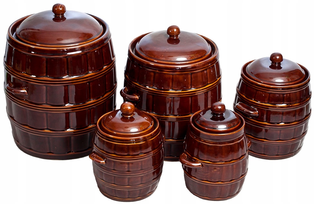 GARNEK na KAPUSTĘ+POKRYWA kamionka 25L CERAMICZNY Rodzaj beczka