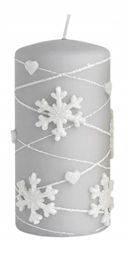 

Świeca Snowflakes 7x10cm szara Mondex