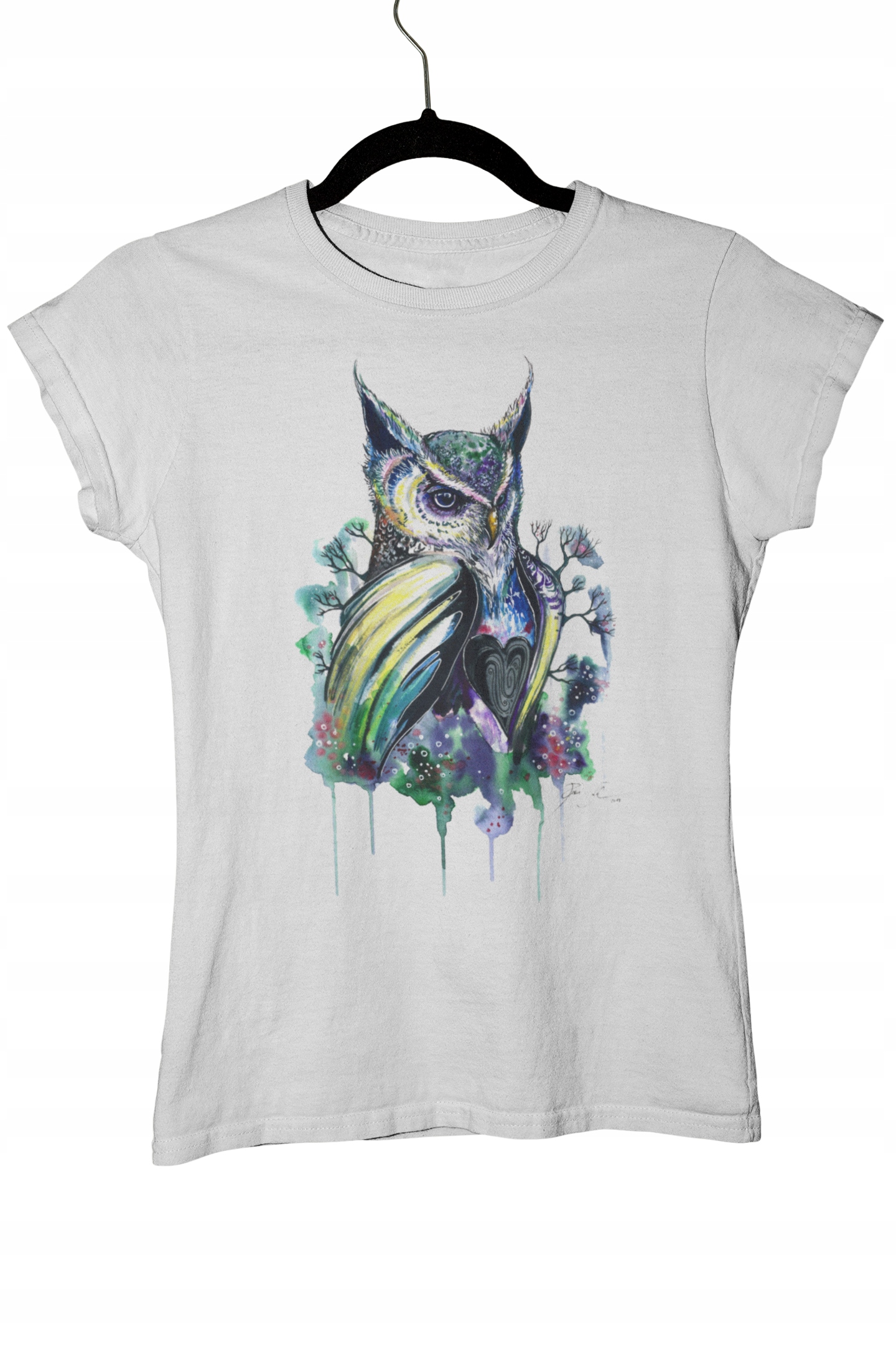 Koszulka T-shirt Damski SOWA WZORY- L