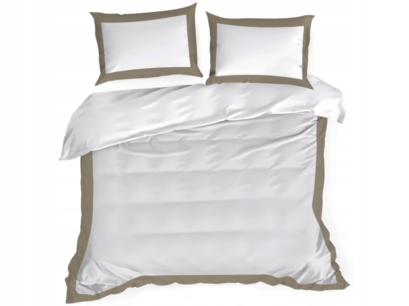 Pościel Eurofirany Laura 160 x 200 cm Biało-jasnobrązowy