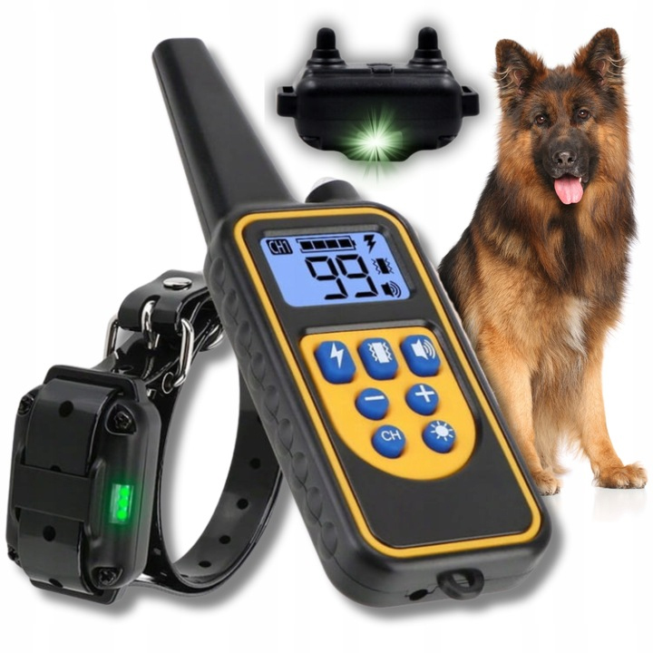 Levně Výcvikový Obojek Pro Psa 800 M, Nastavitelná Vibrace, Led Světlo