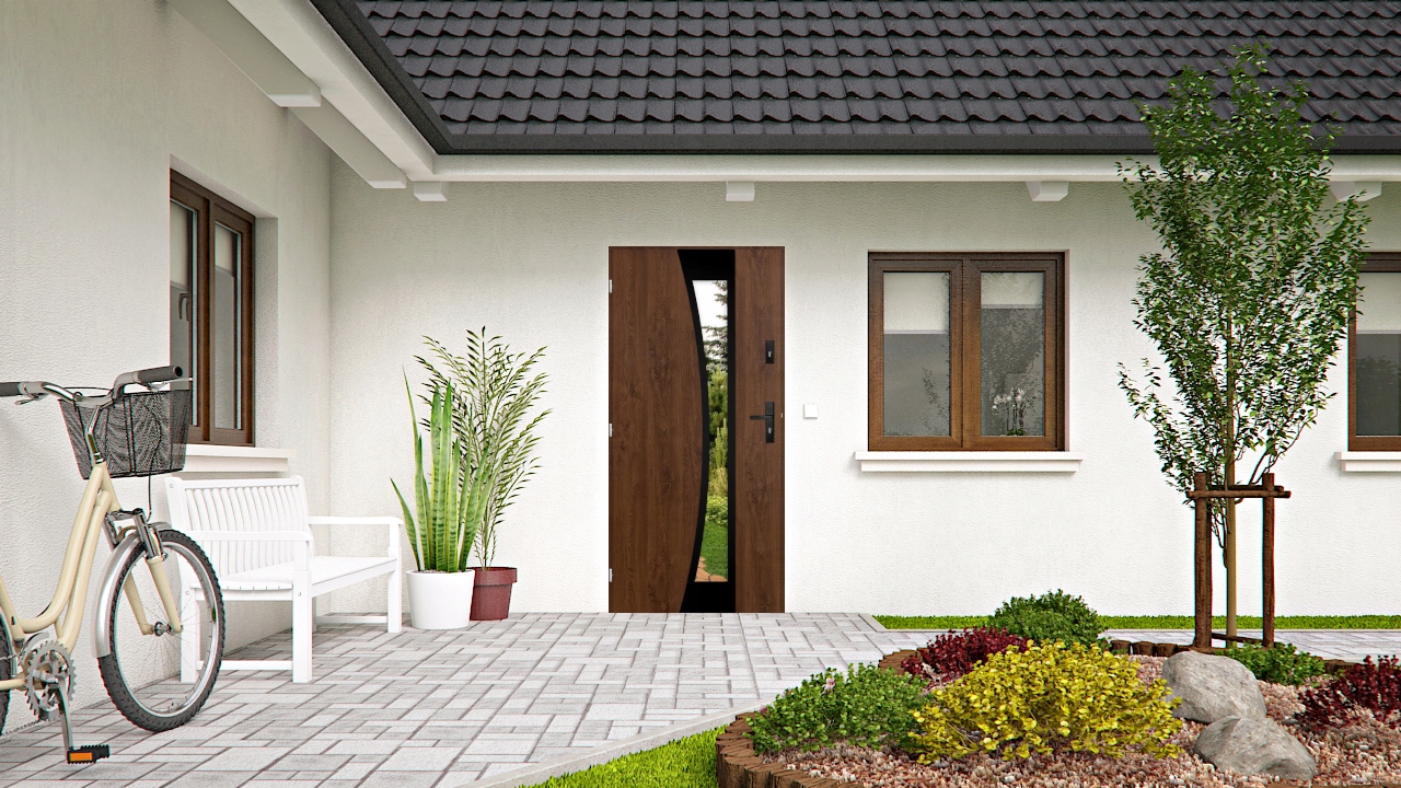 POLSKIE DRZWI ZEWNĘTRZNE INOX SOME BLACK 72MM 90 Szerokość drzwi 90 cm