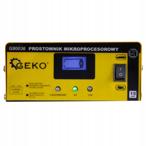 PROSTOWNIK MIKROPROCESOROWY 6/12V 15A ŁADOWARKA Marka Geko