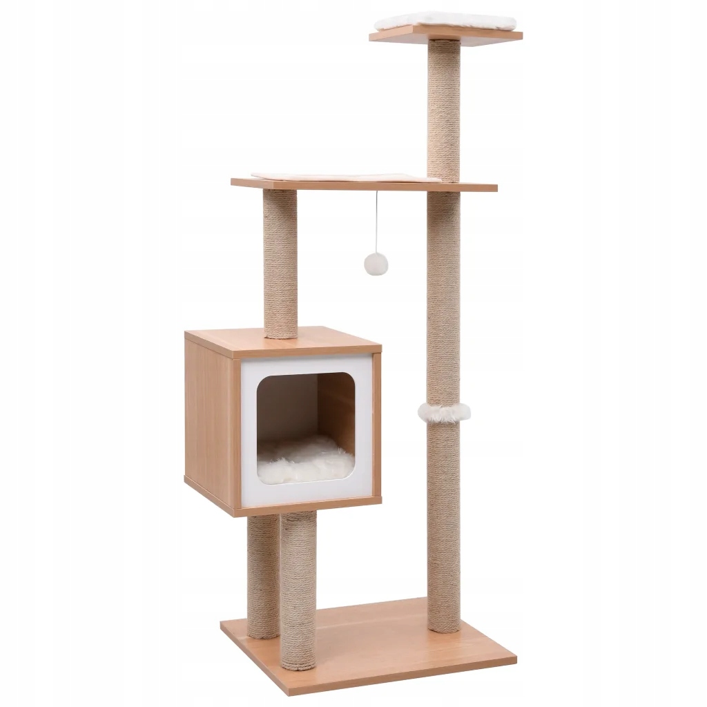 Levně Stromek pro kočky 123 cm Hnědá/Bílá