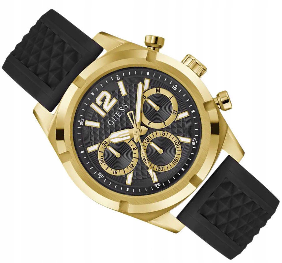 Pánské Elegantní Zlaté Hodinky Guess Resistance GW0729G2 50M Vodotěsné