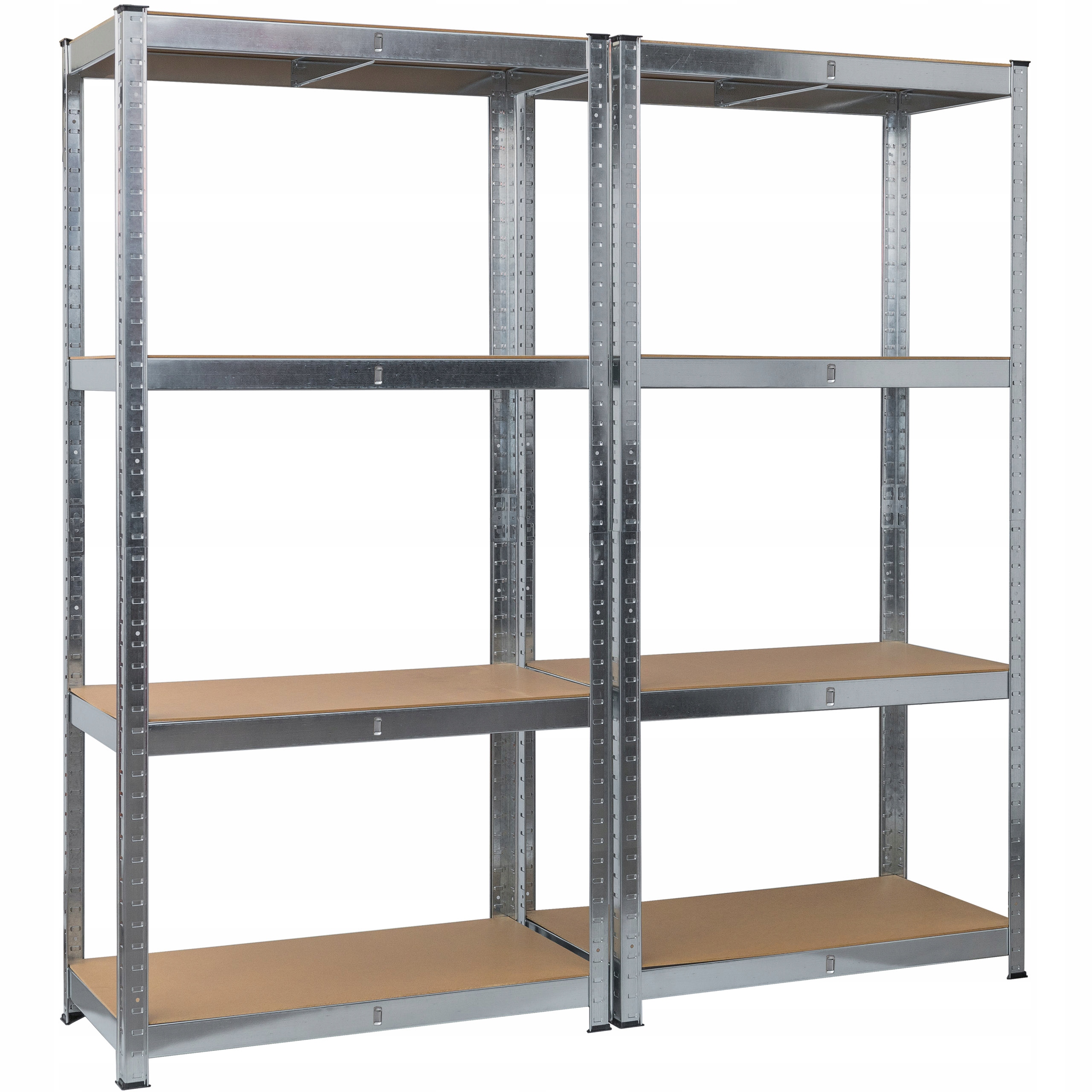 Kovový regál do skladu, 2 Ks, 160x80x40 cm, nosnost 175 kg/police Dooc