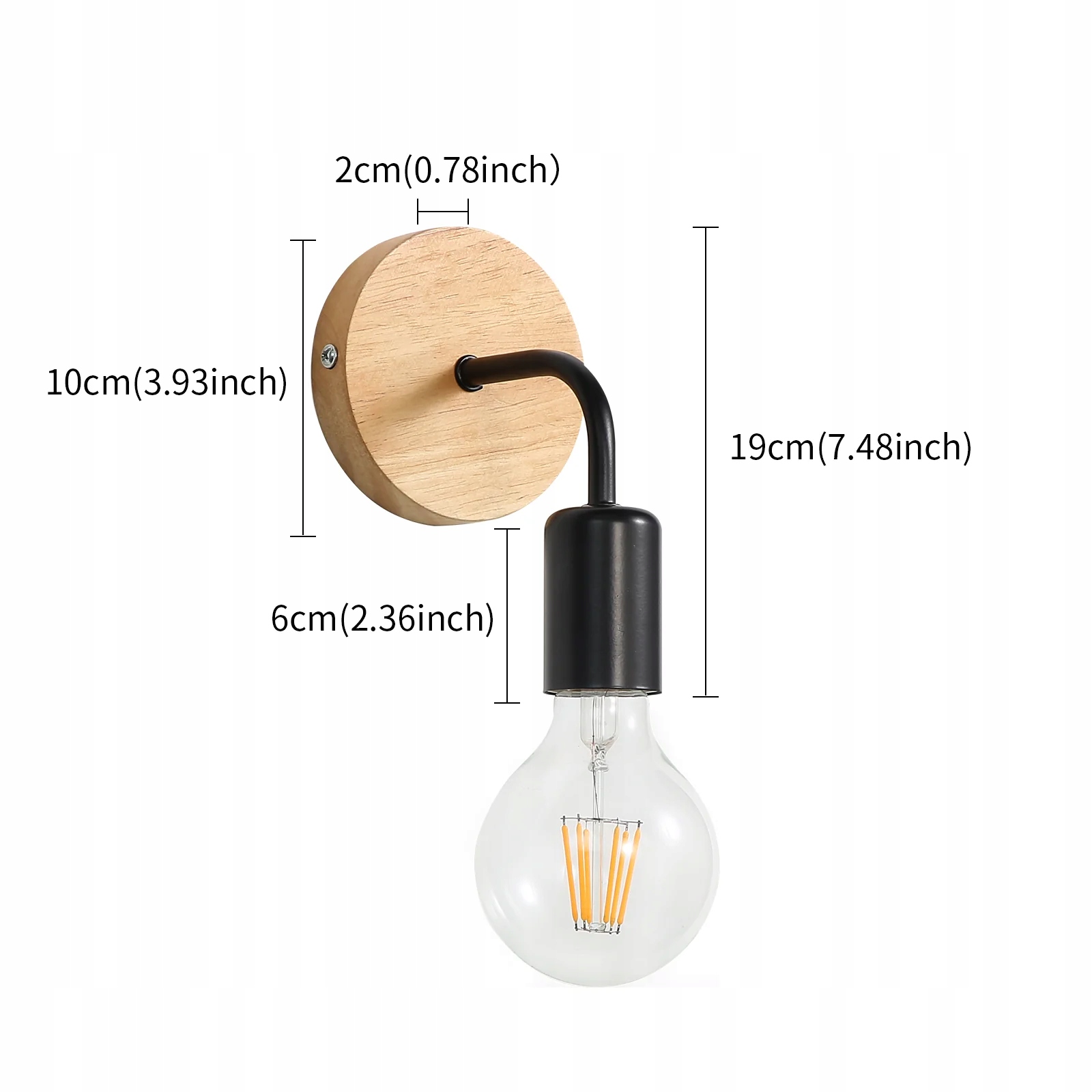 KINKIET LAMPA ŚCIENNA DREWNO CZARNA NOWOCZESNA E27 X2 DO SYPIALNI Marka DAXGD